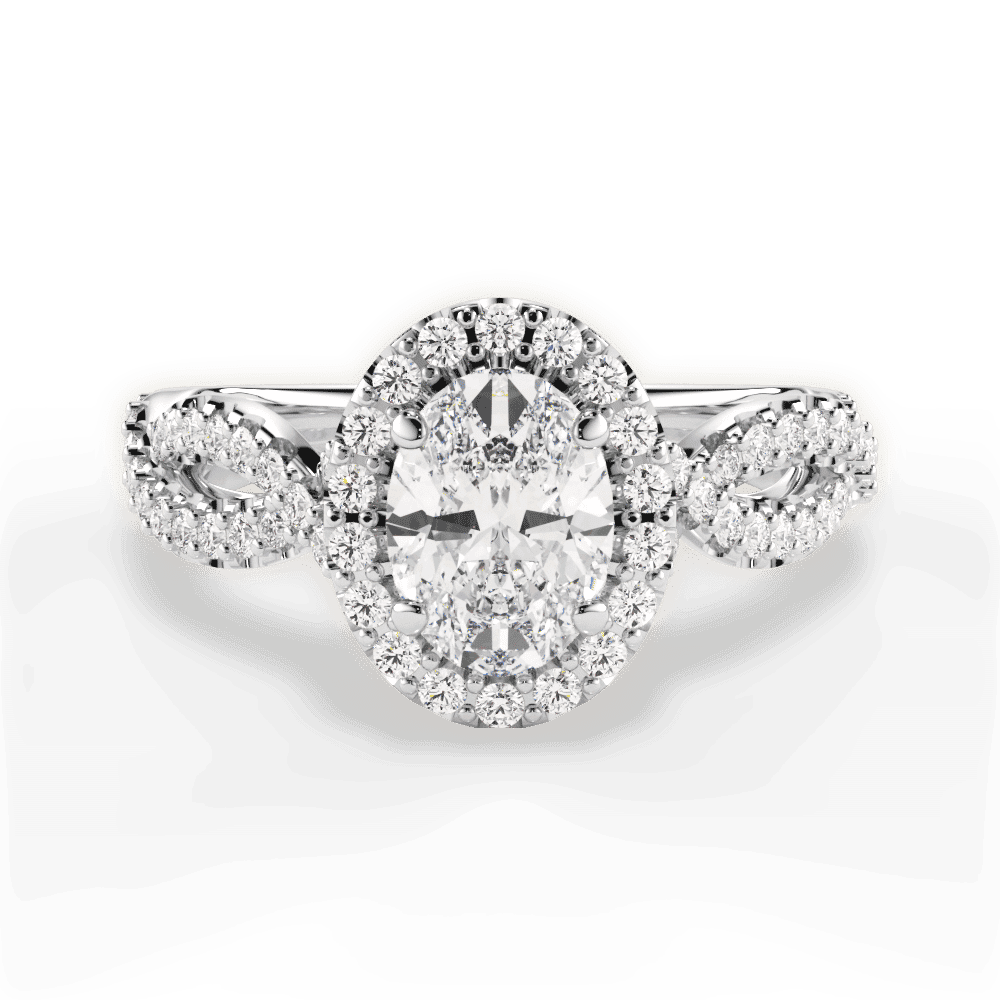 14kt White Gold/18kt White Gold/Platinum/oval/top