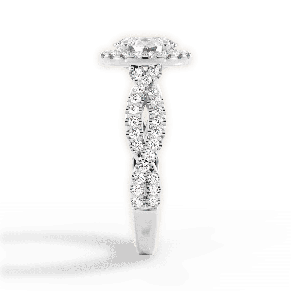 14kt White Gold/18kt White Gold/Platinum/oval/perspective
