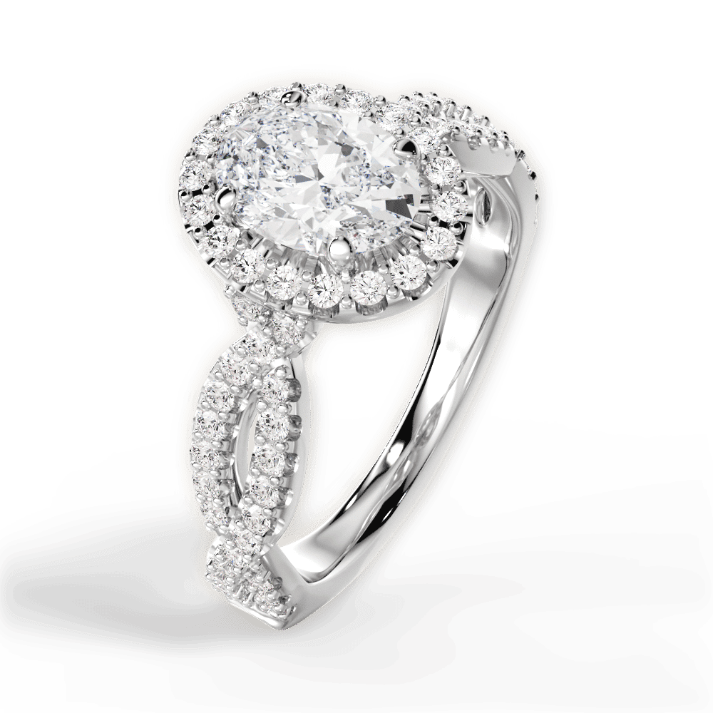 14kt White Gold/18kt White Gold/Platinum/oval/front