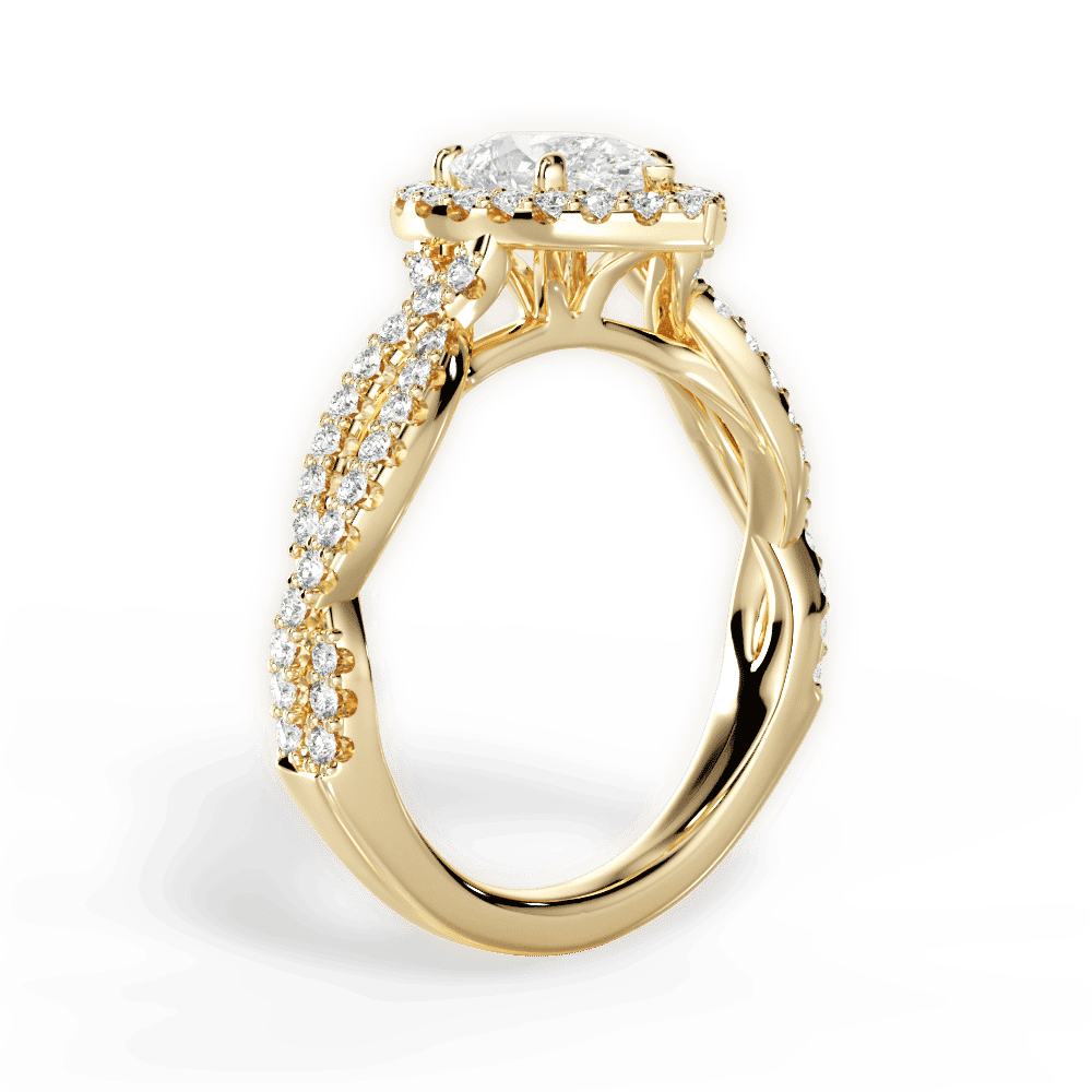 14kt Yellow Gold/18kt Yellow Gold/pear/side