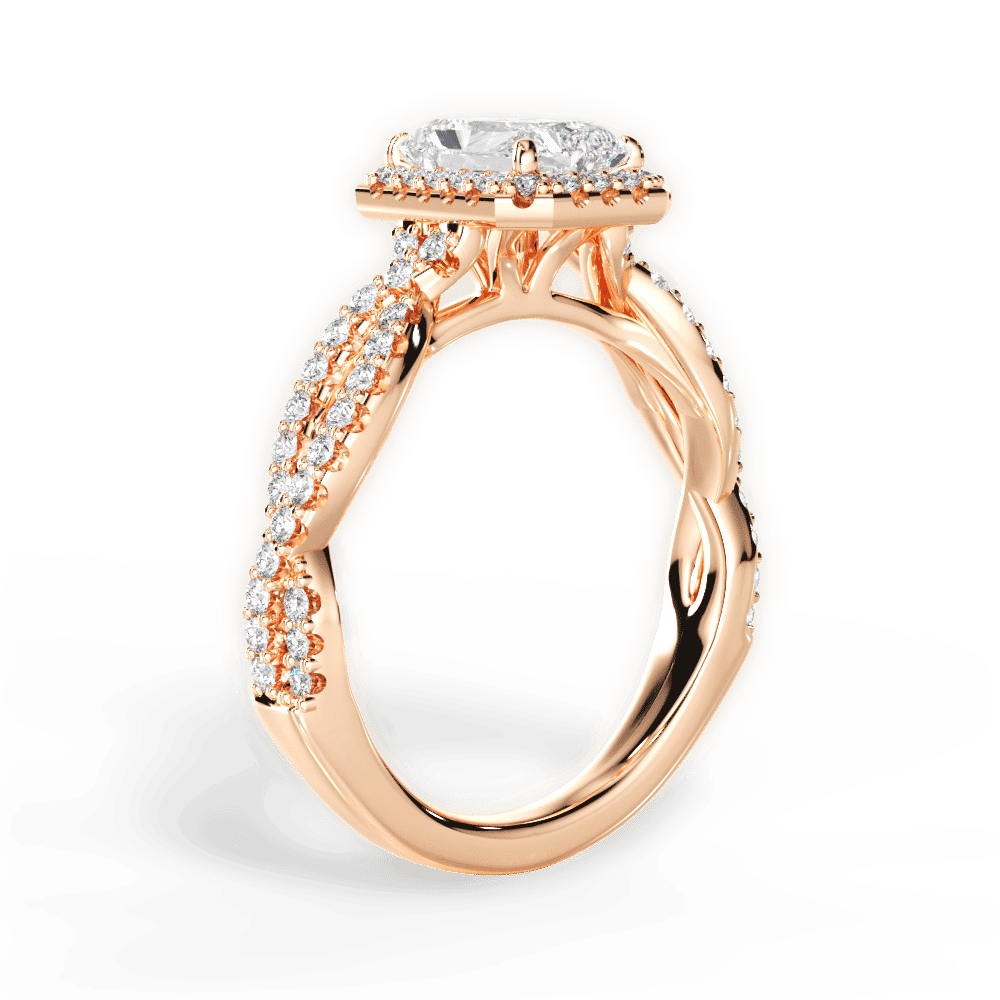 14kt Rose Gold/18kt Rose Gold/radiant/side