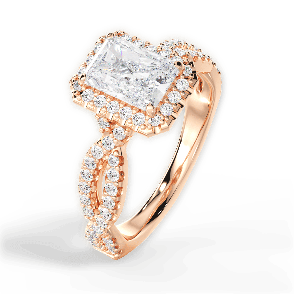 14kt Rose Gold/18kt Rose Gold/radiant/front