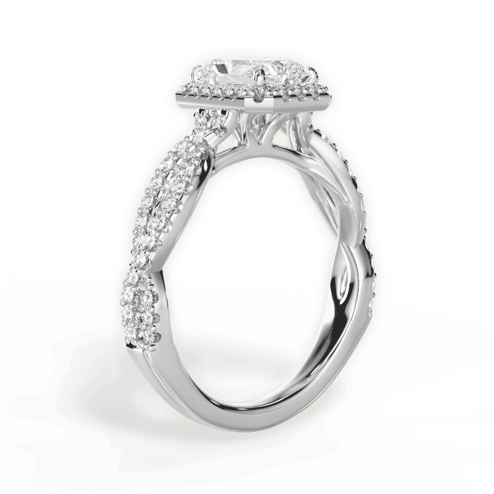 14kt White Gold/18kt White Gold/Platinum/radiant/side