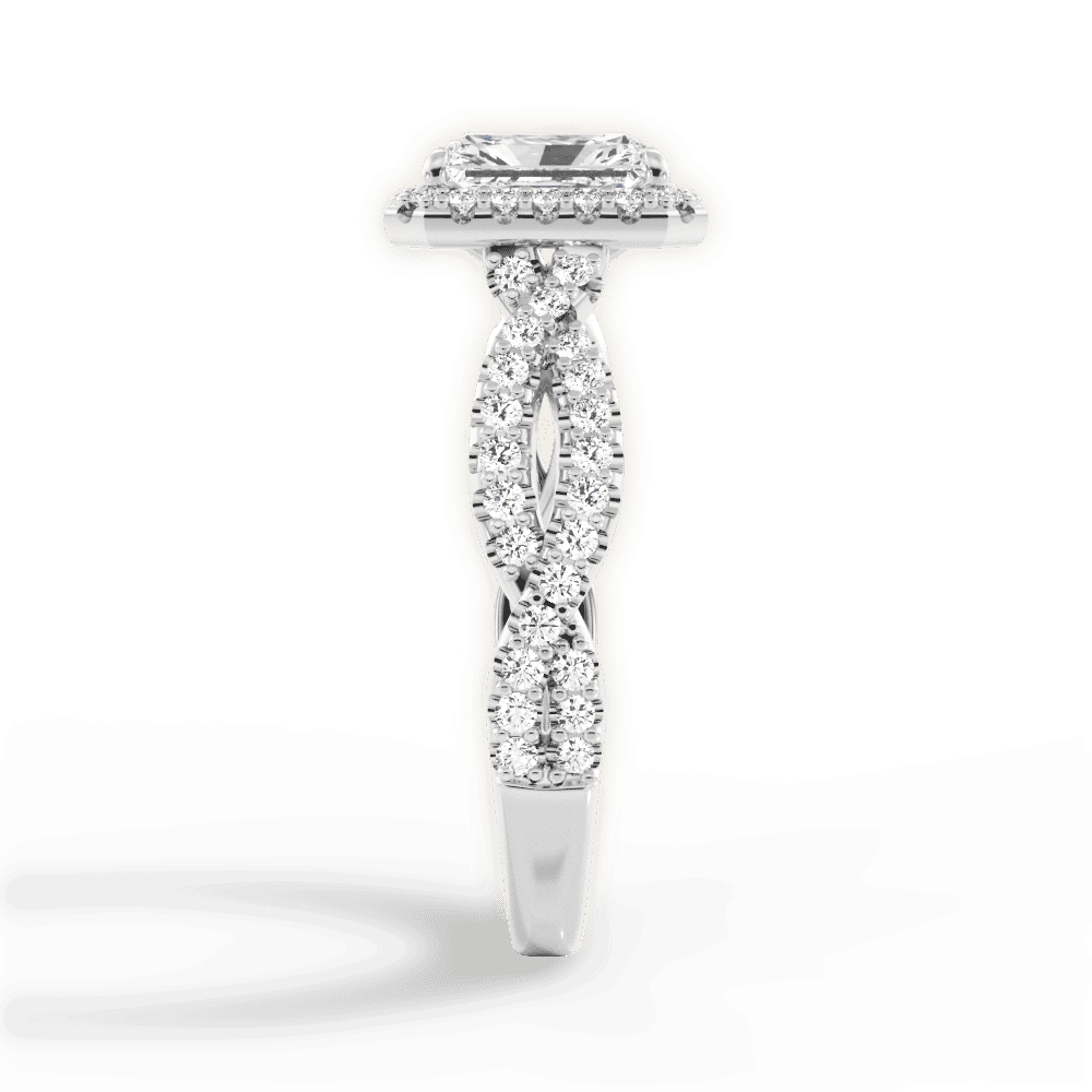 14kt White Gold/18kt White Gold/Platinum/radiant/perspective
