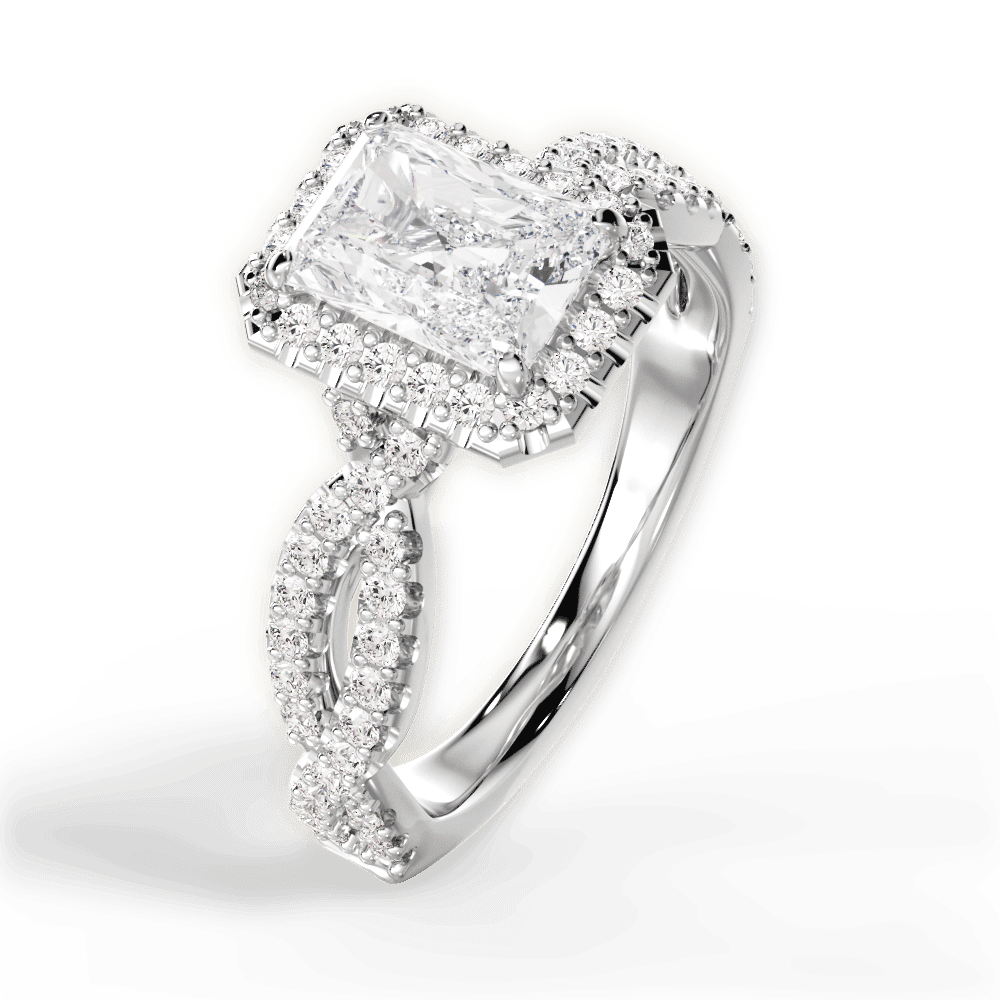 14kt White Gold/18kt White Gold/Platinum/radiant/front