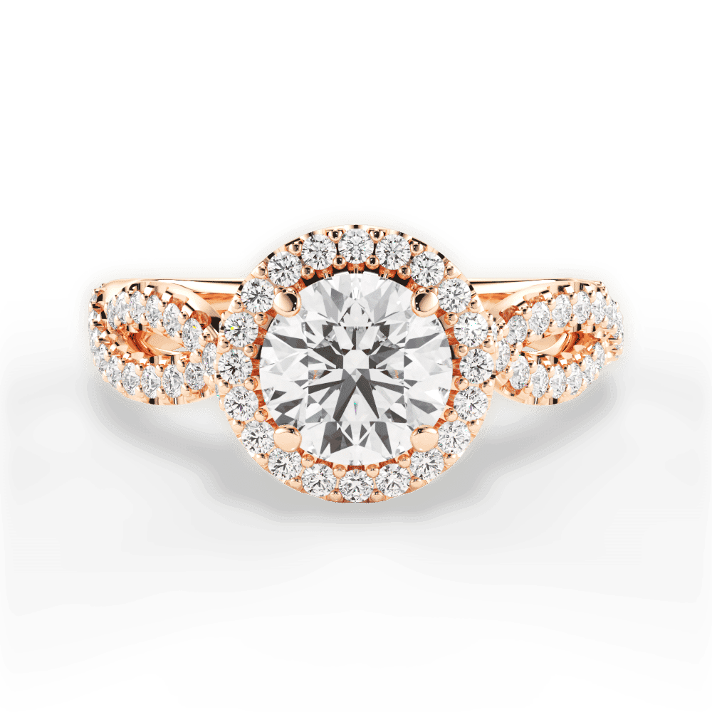 14kt Rose Gold/18kt Rose Gold/round/top