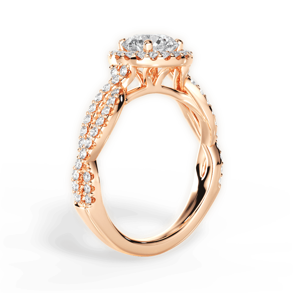 14kt Rose Gold/18kt Rose Gold/round/side