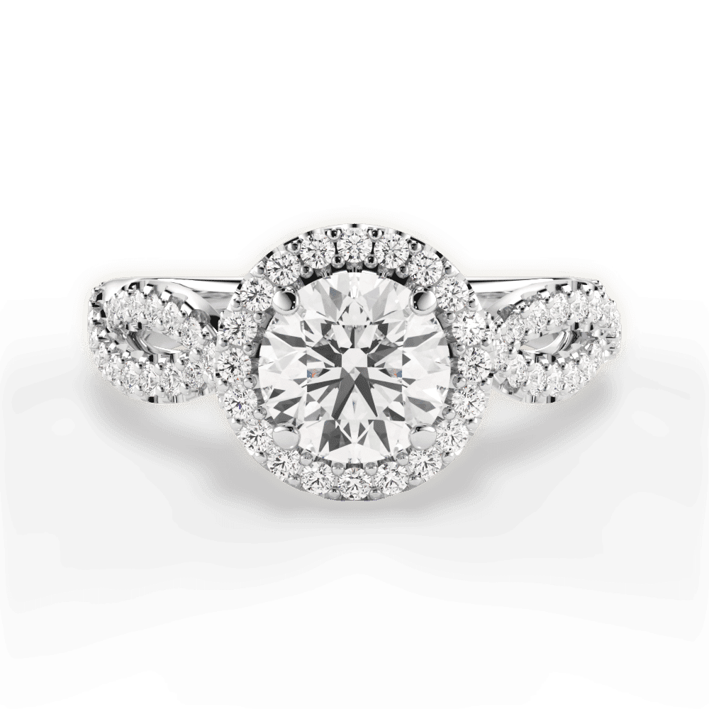 14kt White Gold/18kt White Gold/Platinum/round/top