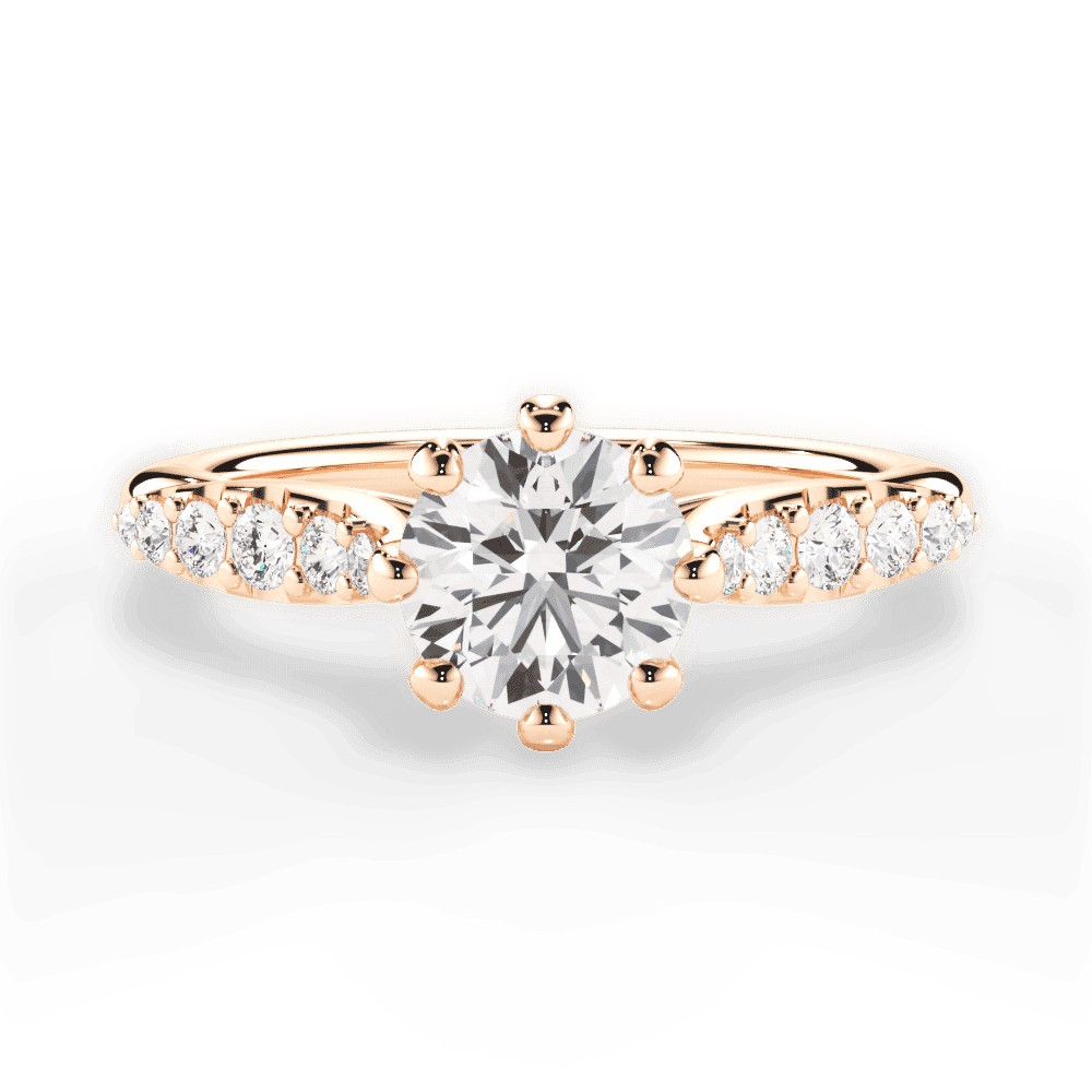 14kt Rose Gold/18kt Rose Gold/round/top