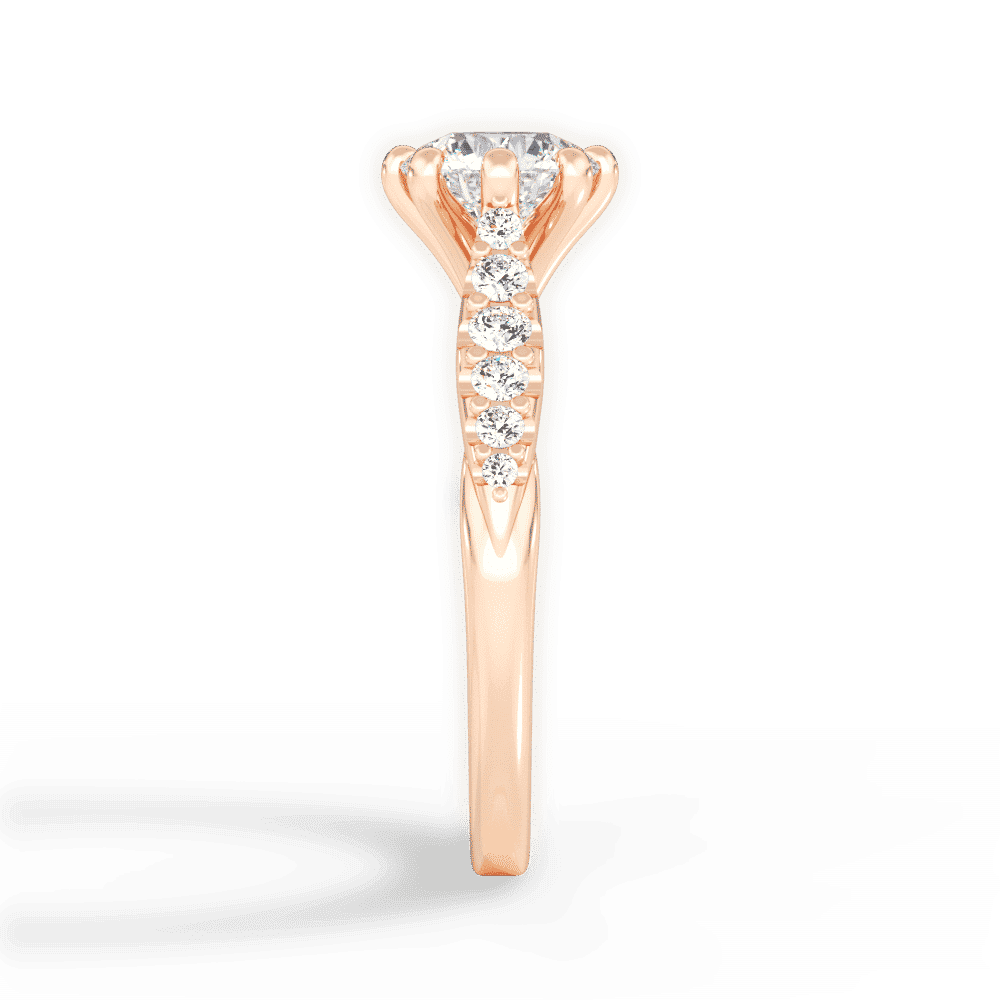 14kt Rose Gold/18kt Rose Gold/round/side