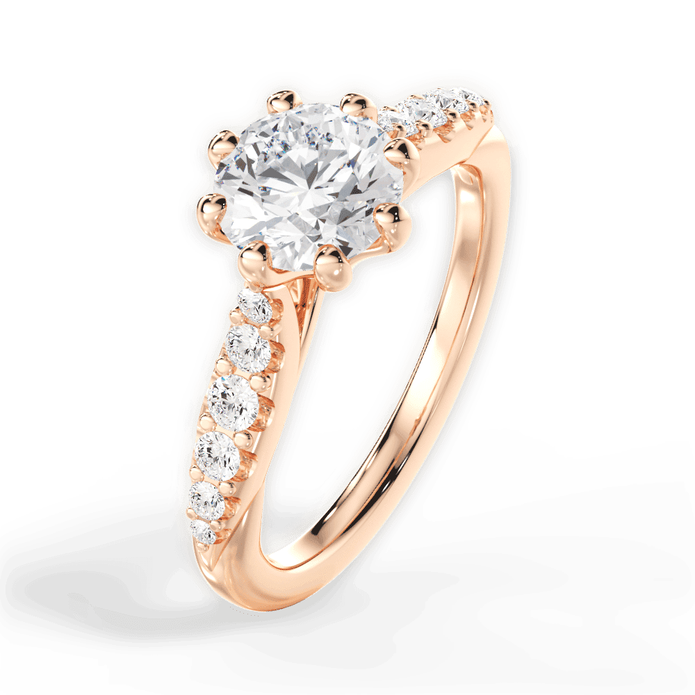 14kt Rose Gold/18kt Rose Gold/round/perspective