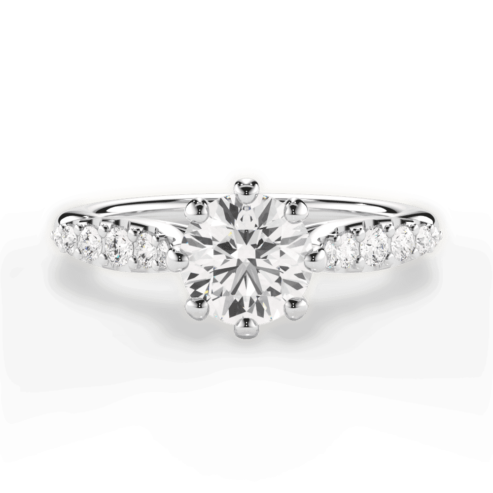 14kt White Gold/18kt White Gold/Platinum/round/top