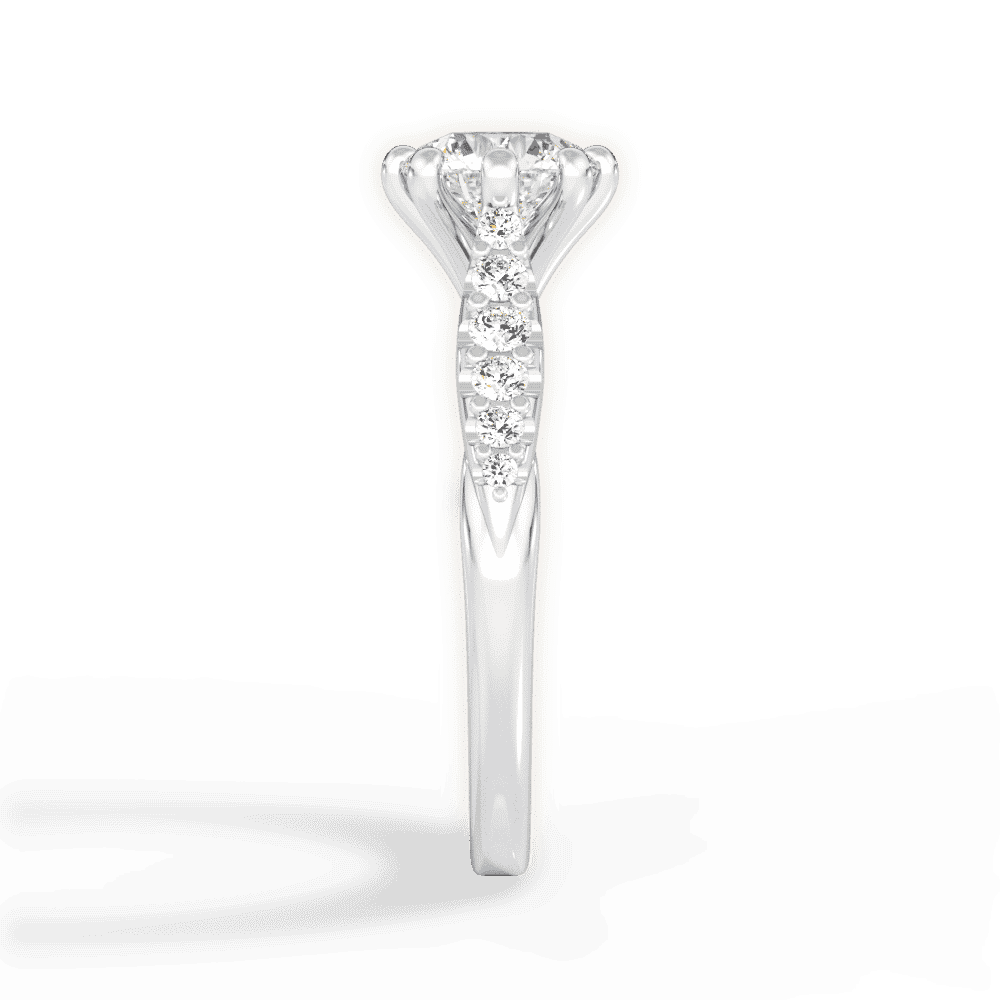 14kt White Gold/18kt White Gold/Platinum/round/side