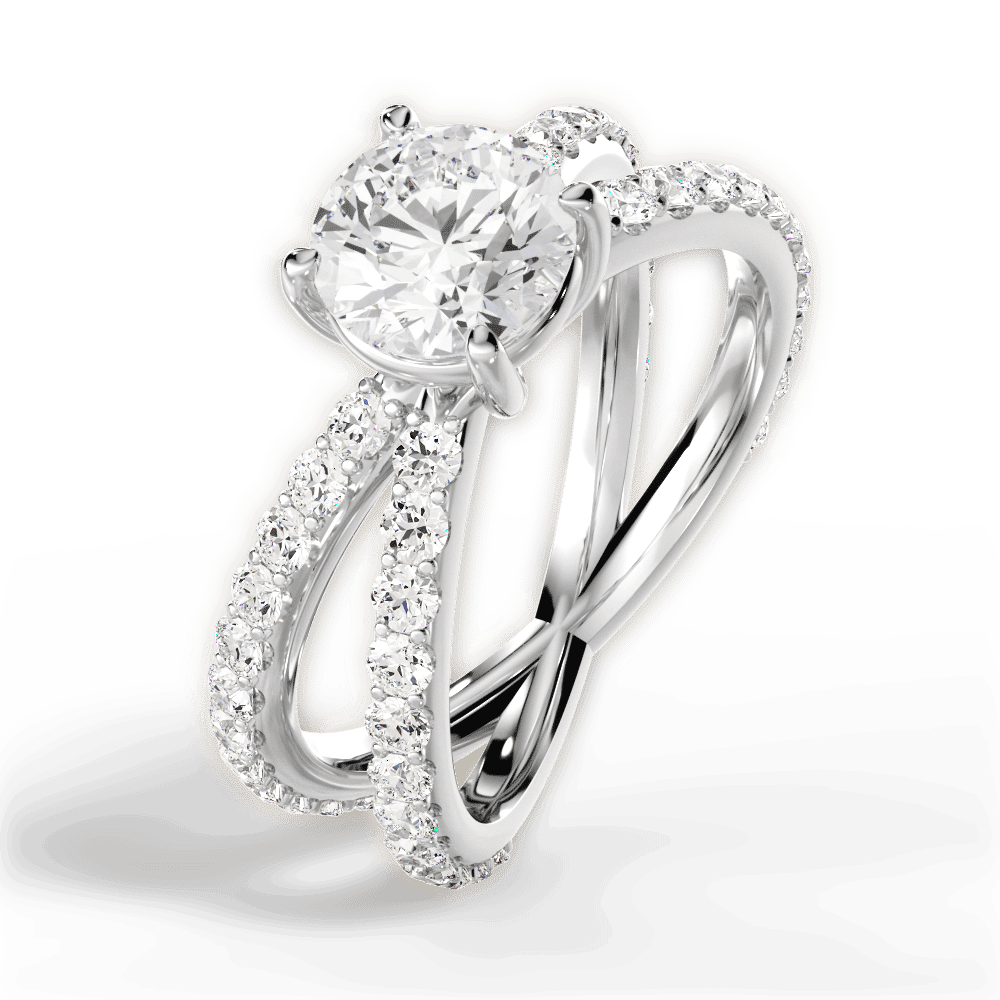14kt White Gold/18kt White Gold/Platinum/round/perspective