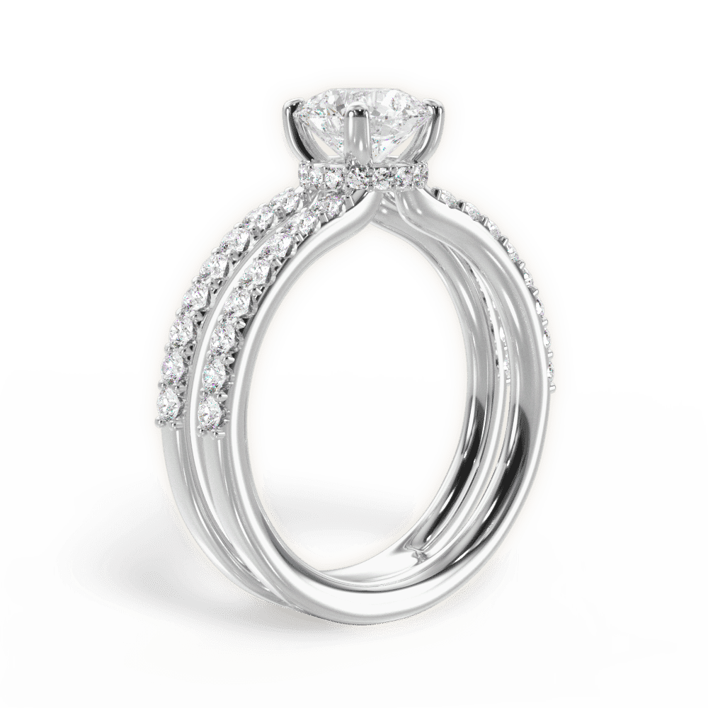 14kt White Gold/18kt White Gold/Platinum/round/front