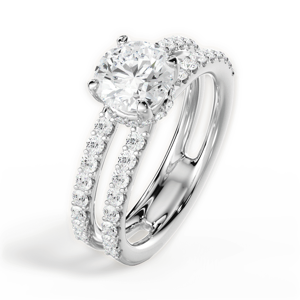 14kt White Gold/18kt White Gold/Platinum/round/perspective