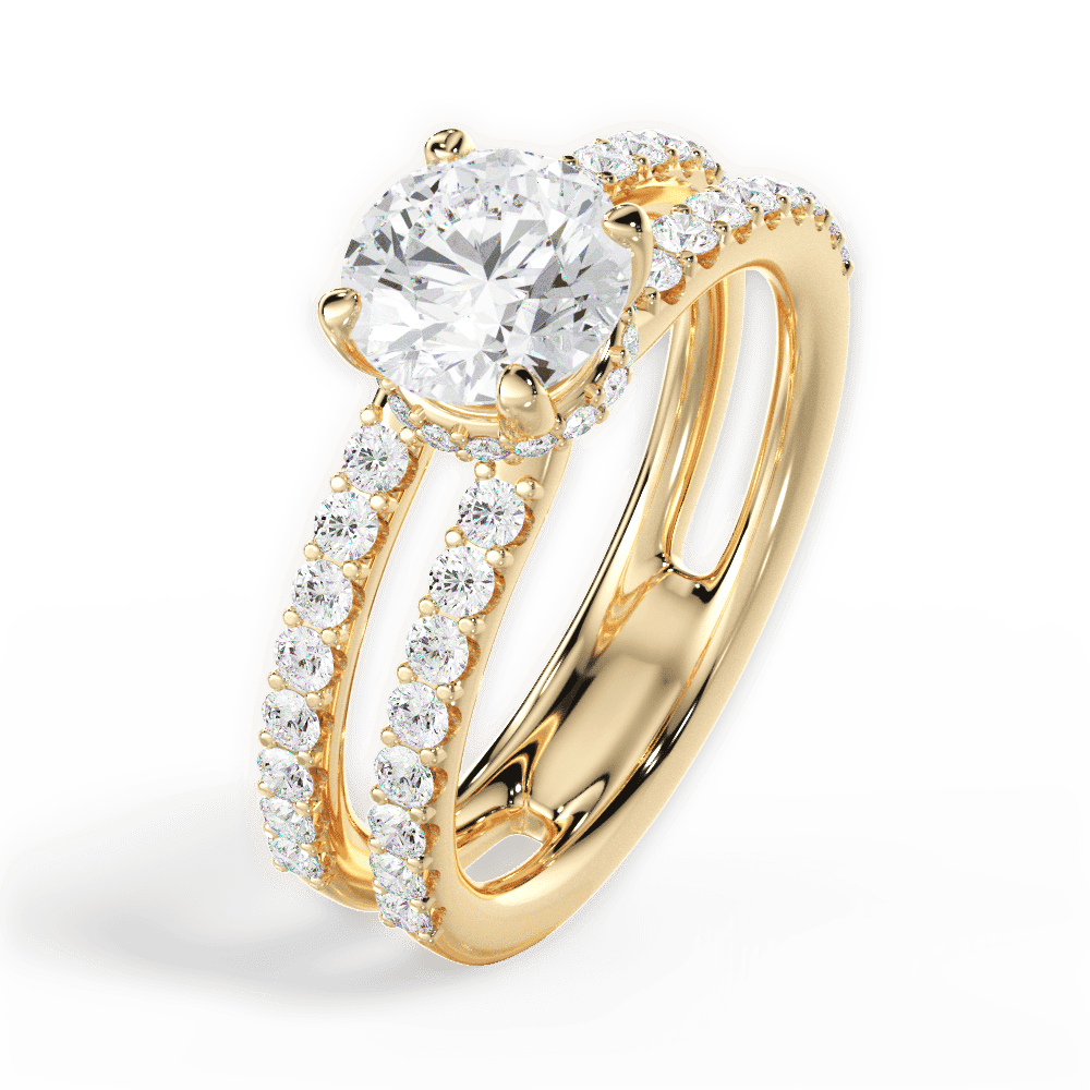14kt Yellow Gold/18kt Yellow Gold/round/perspective