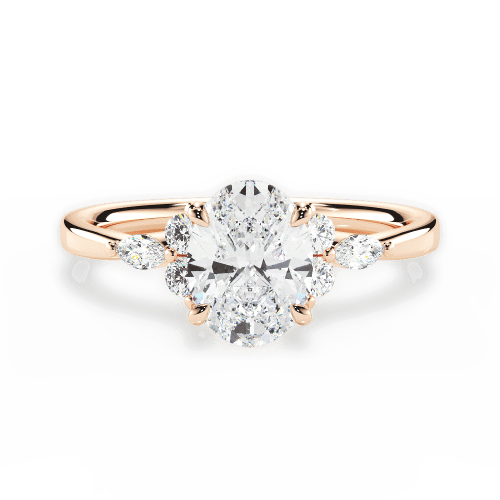 14kt Rose Gold/18kt Rose Gold/oval/top
