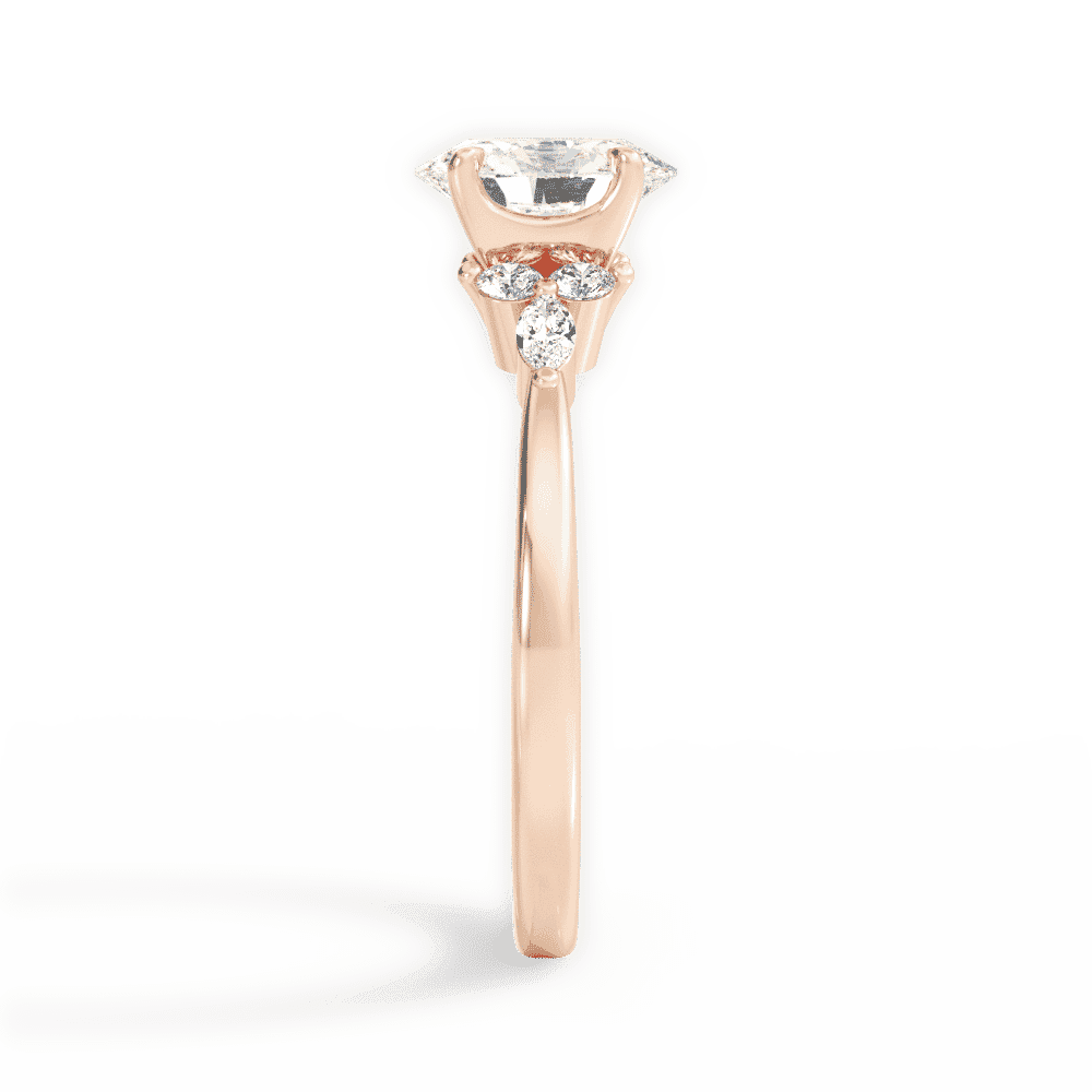 14kt Rose Gold/18kt Rose Gold/oval/side