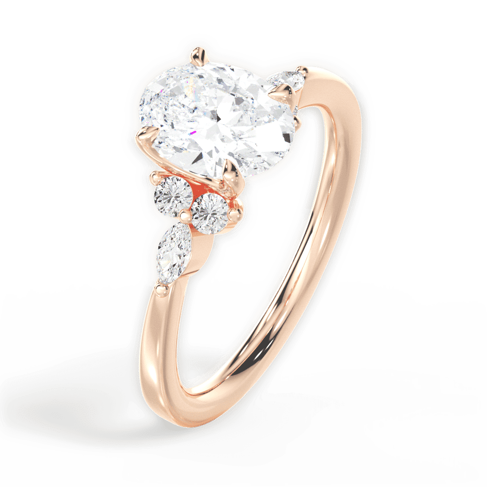 14kt Rose Gold/18kt Rose Gold/oval/perspective