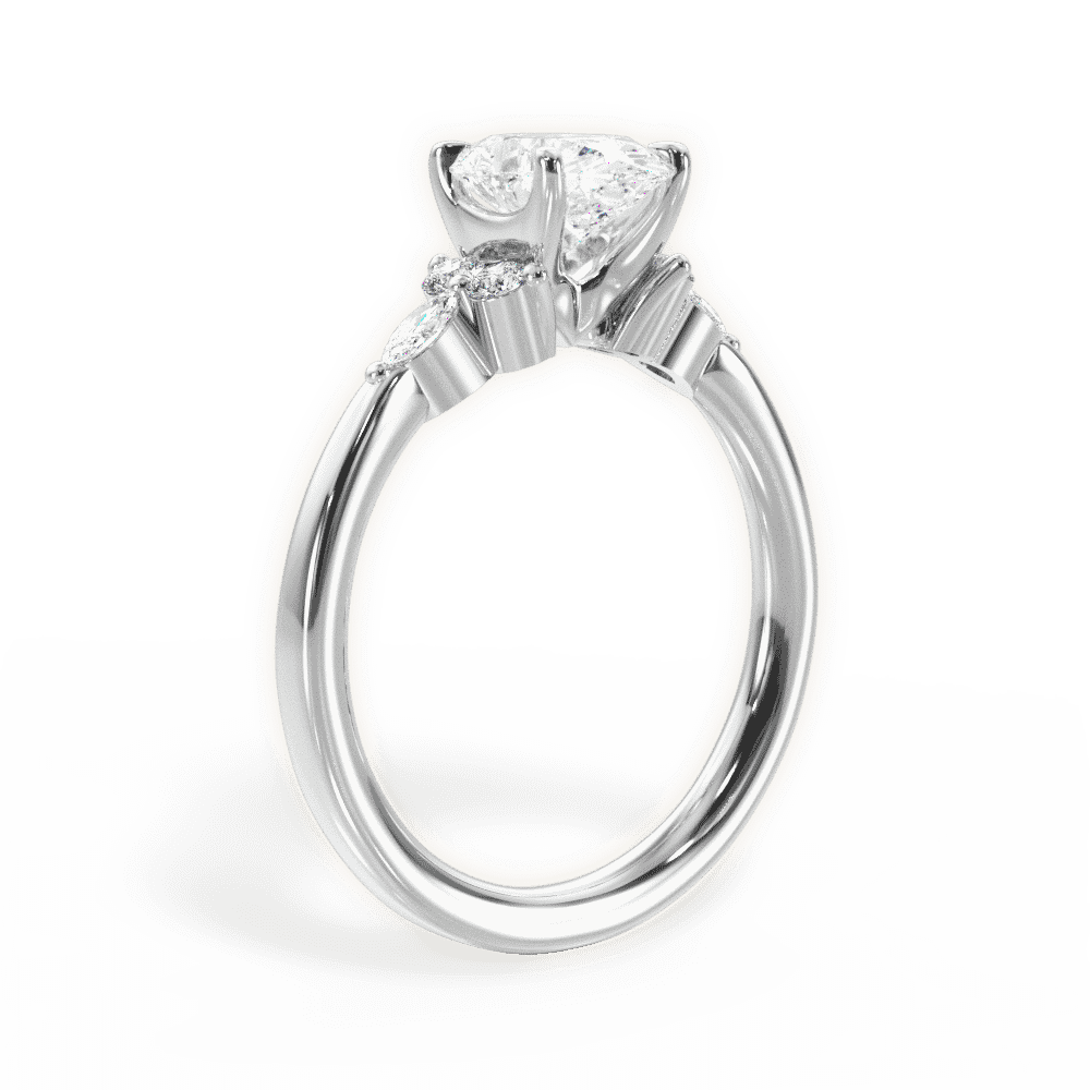 14kt White Gold/18kt White Gold/Platinum/oval/front