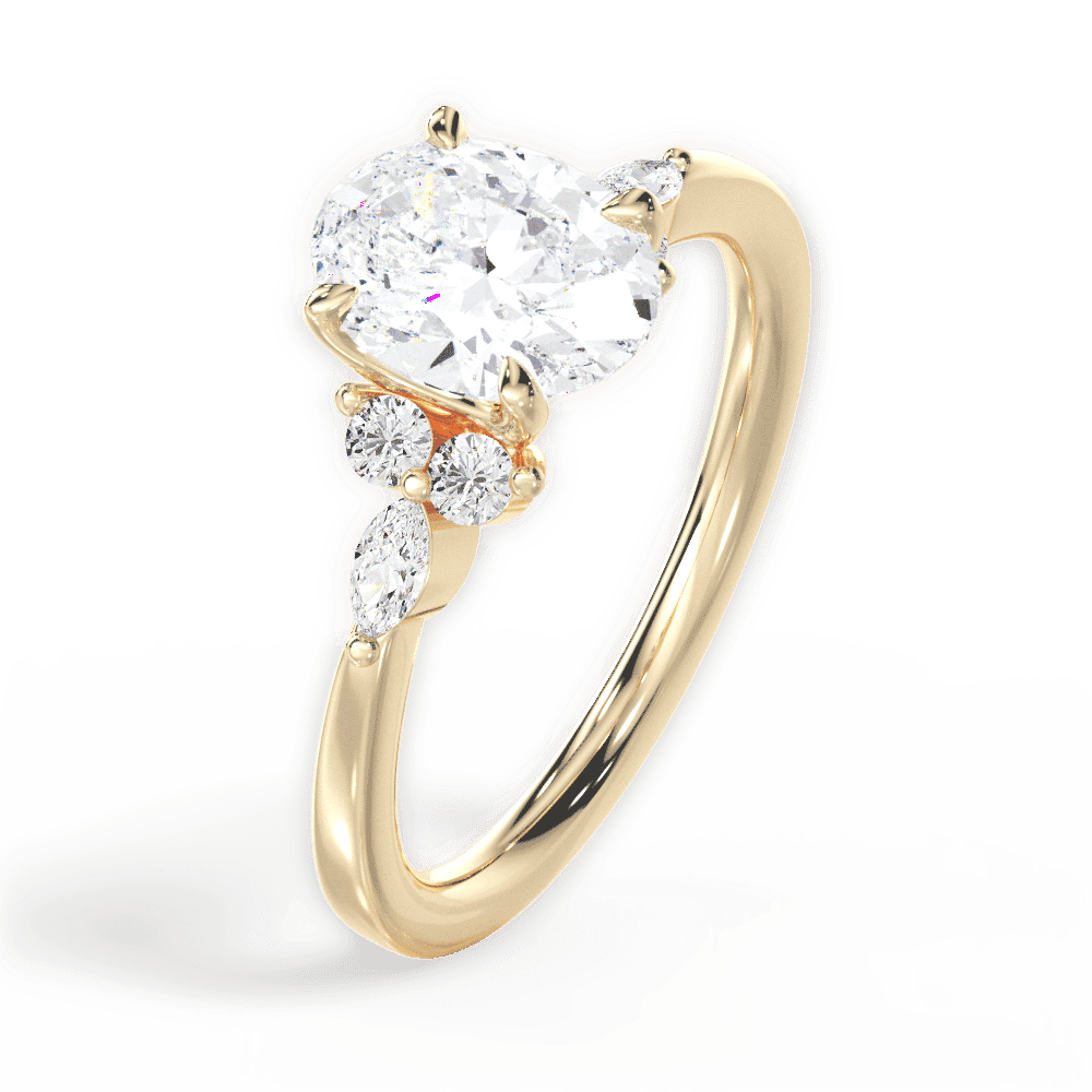 14kt Yellow Gold/18kt Yellow Gold/oval/perspective