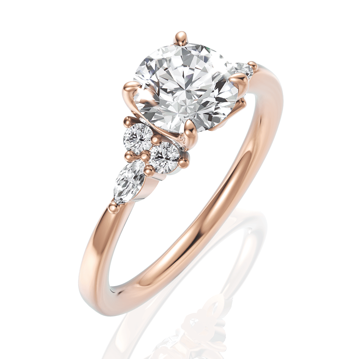 14kt Rose Gold/18kt Rose Gold/round/perspective