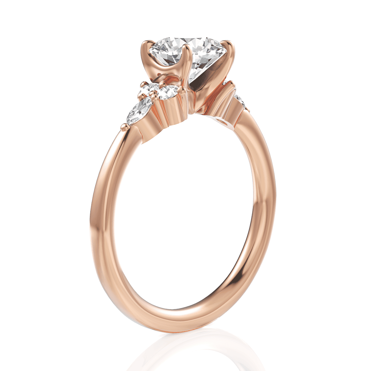 14kt Rose Gold/18kt Rose Gold/round/front