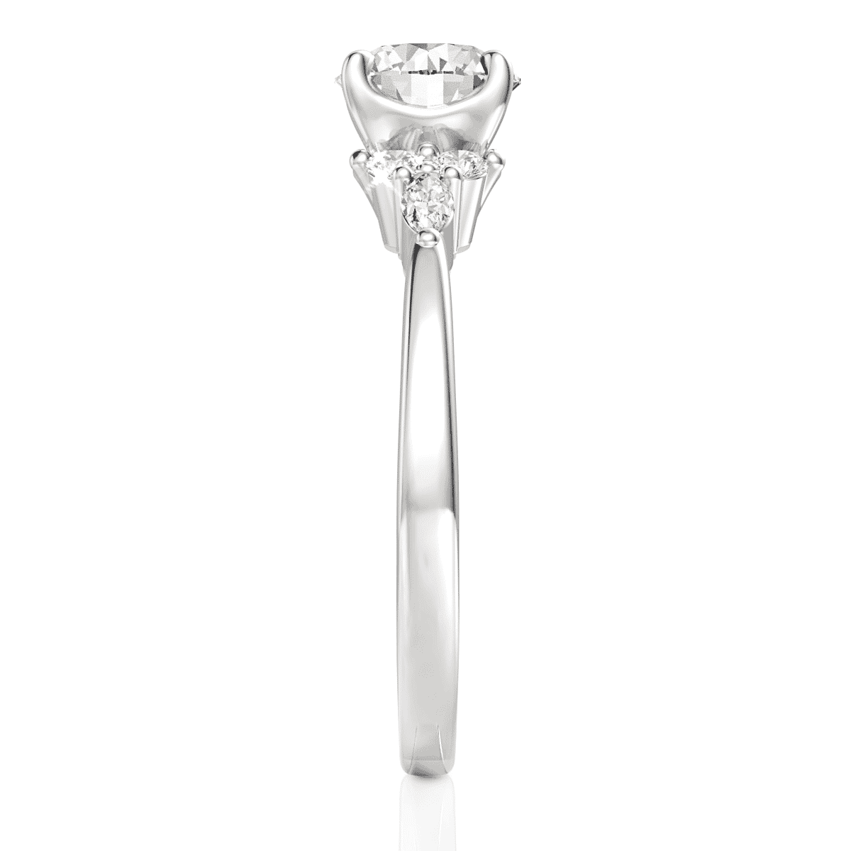 14kt White Gold/18kt White Gold/Platinum/round/side
