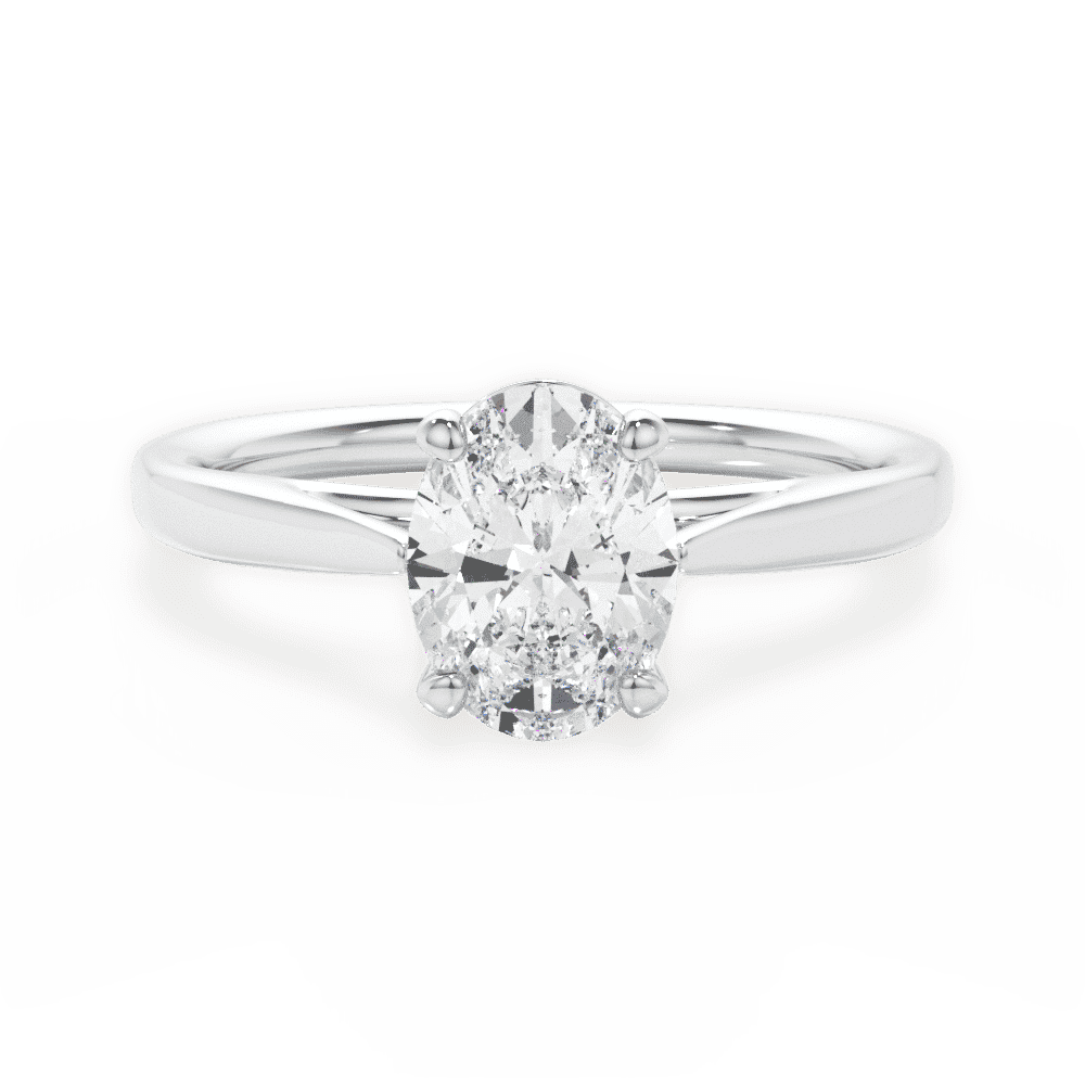 14kt White Gold/18kt White Gold/Platinum/oval/top