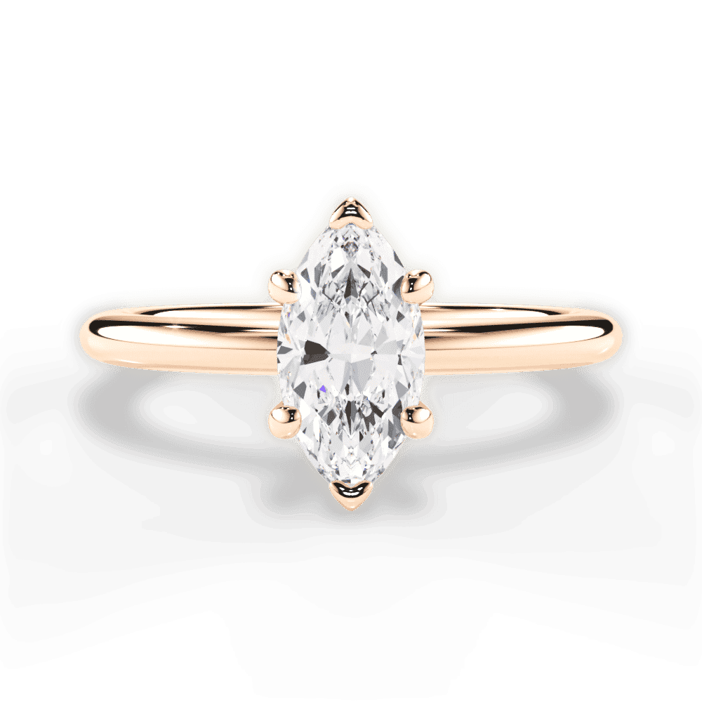 14kt Rose Gold/18kt Rose Gold/marquise/top