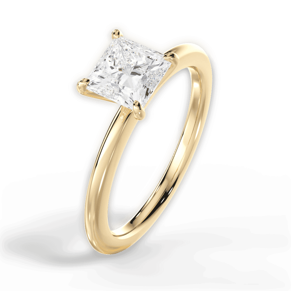 14kt Yellow Gold/18kt Yellow Gold/princess/perspective