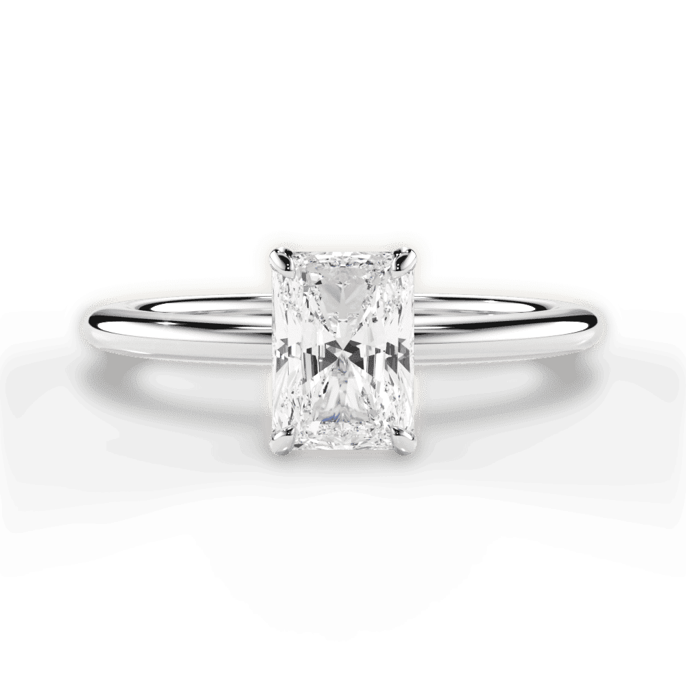 14kt White Gold/18kt White Gold/Platinum/radiant/top