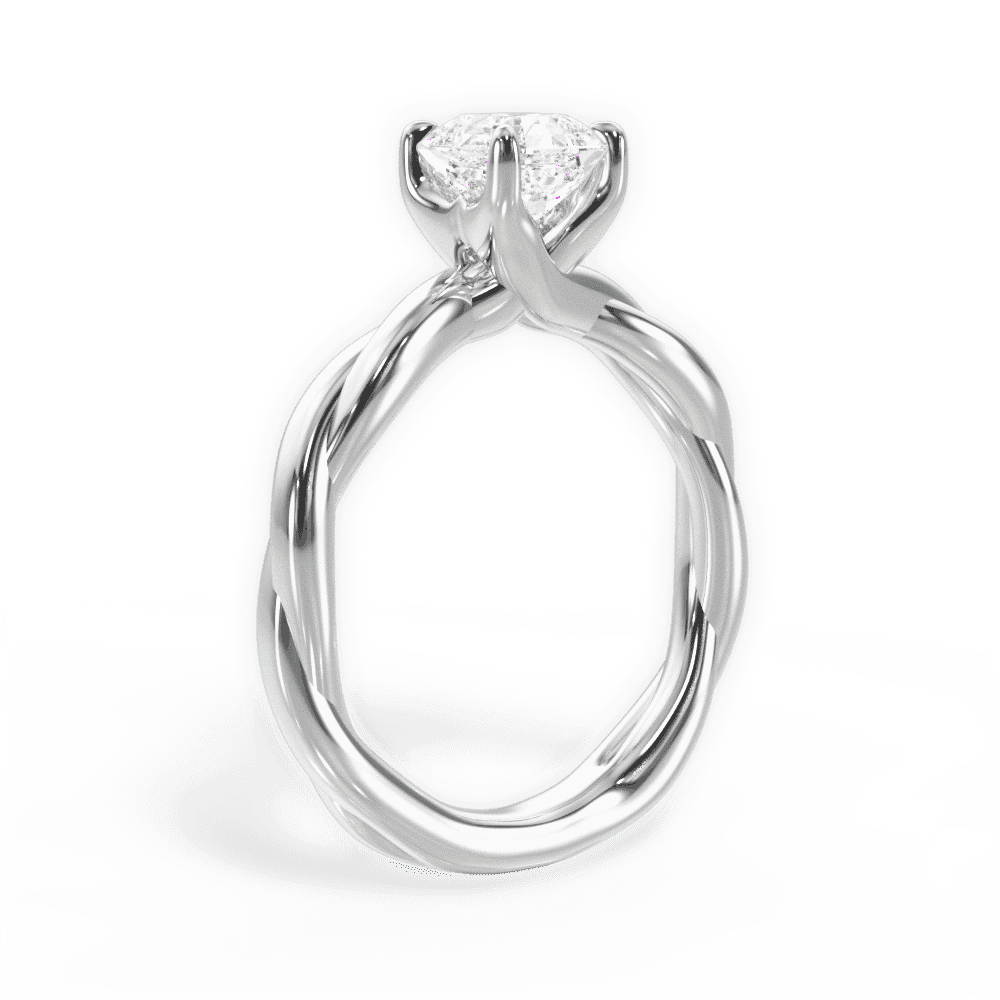 14kt White Gold/18kt White Gold/Platinum/asscher/front