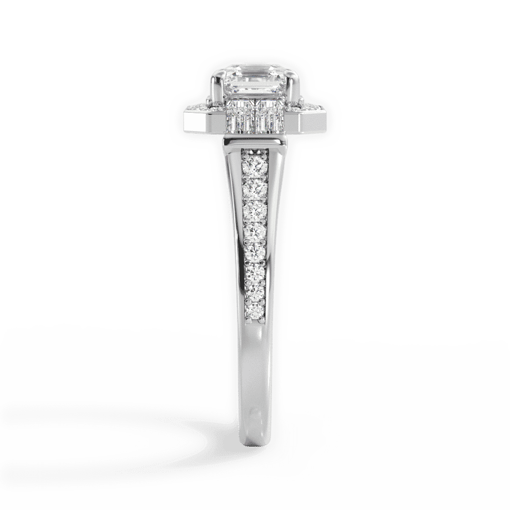 14kt White Gold/18kt White Gold/Platinum/asscher/perspective