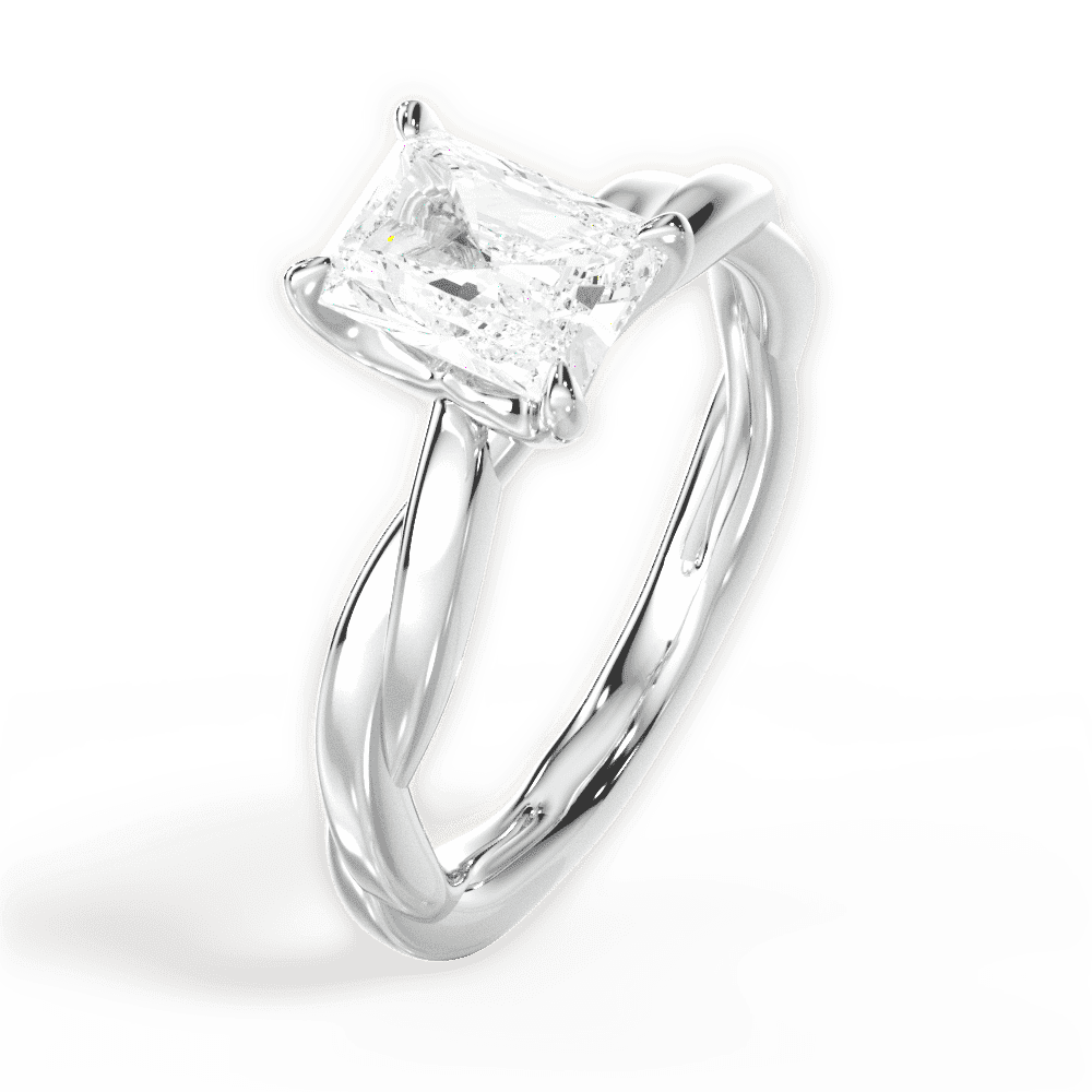 14kt White Gold/18kt White Gold/Platinum/radiant/side