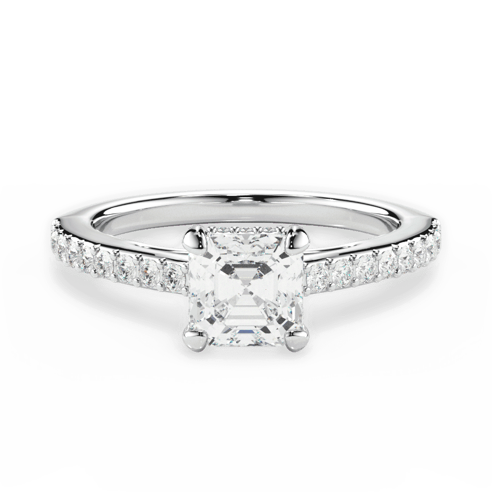 14kt White Gold/18kt White Gold/Platinum/asscher/top