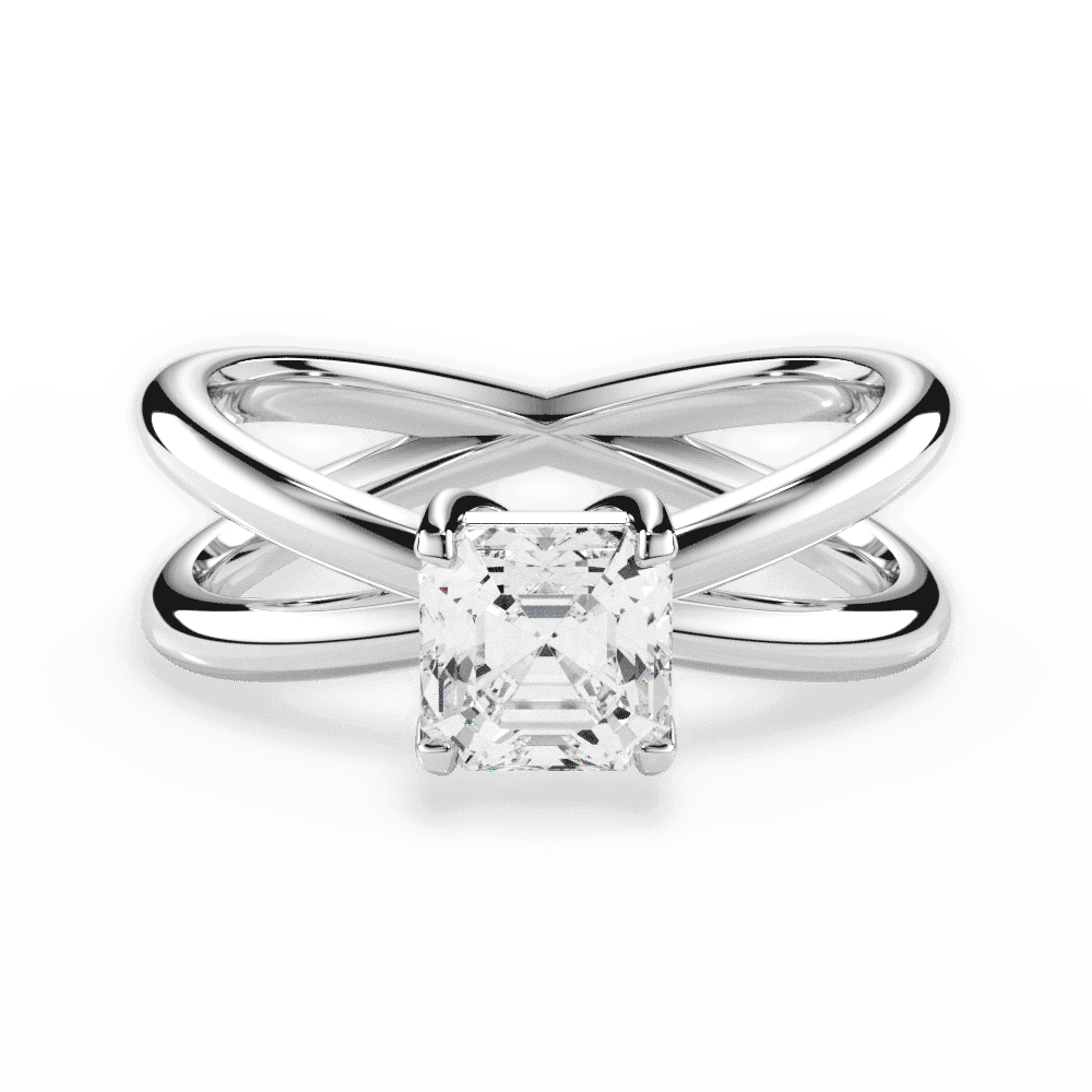 14kt White Gold/18kt White Gold/Platinum/asscher/top