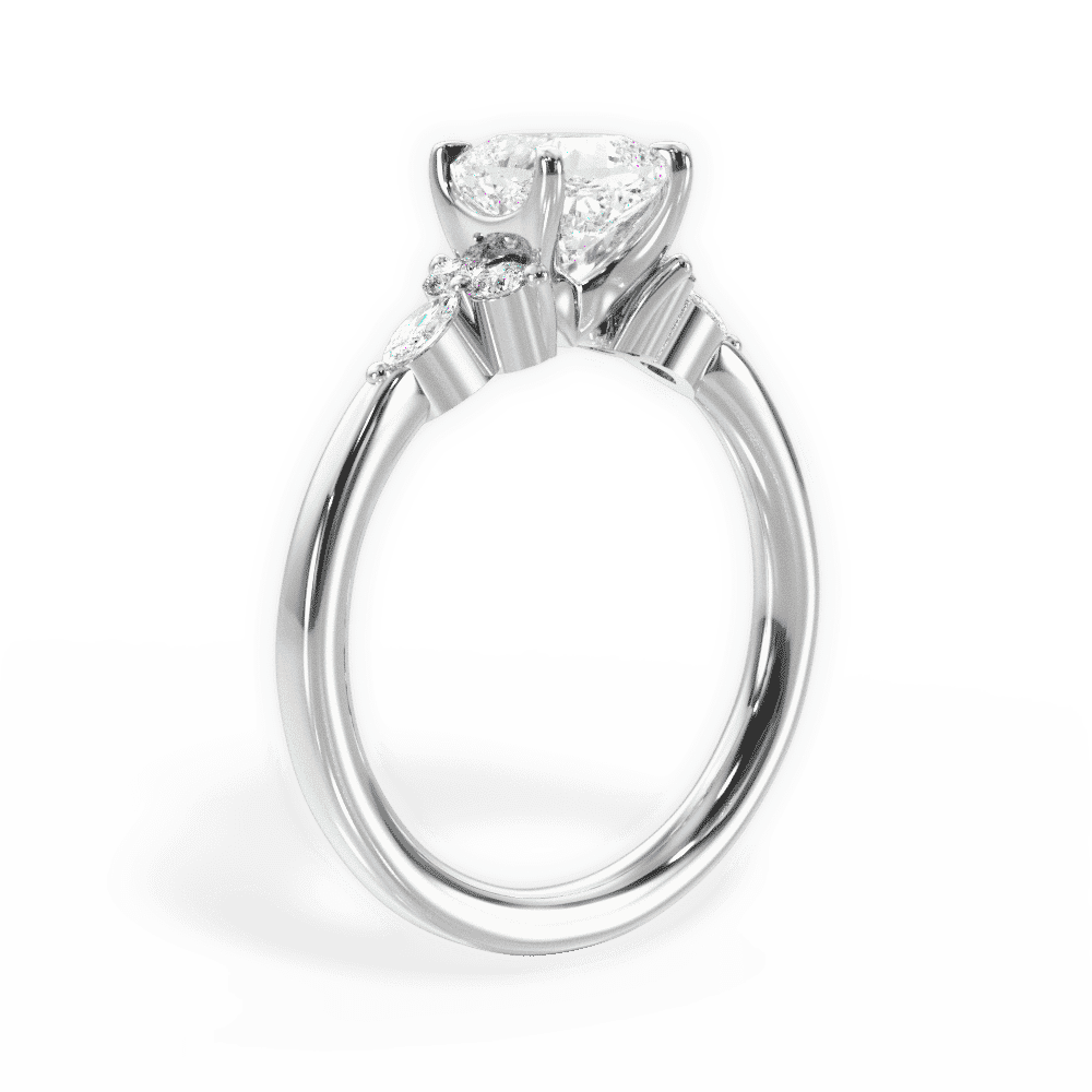 14kt White Gold/18kt White Gold/Platinum/cushion/front