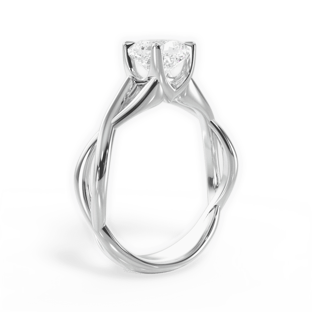 14kt White Gold/18kt White Gold/Platinum/cushion/front