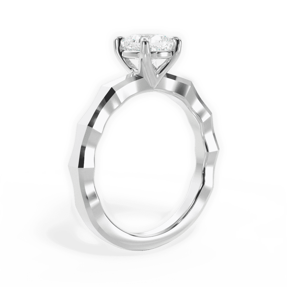 14kt White Gold/18kt White Gold/Platinum/cushion/front