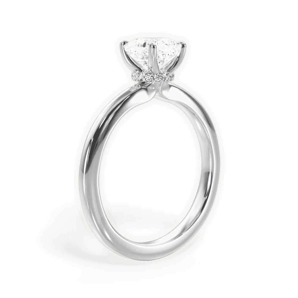 14kt White Gold/18kt White Gold/Platinum/cushion/front