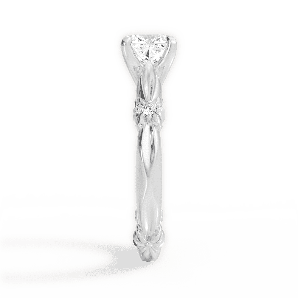 14kt White Gold/18kt White Gold/Platinum/cushion/perspective
