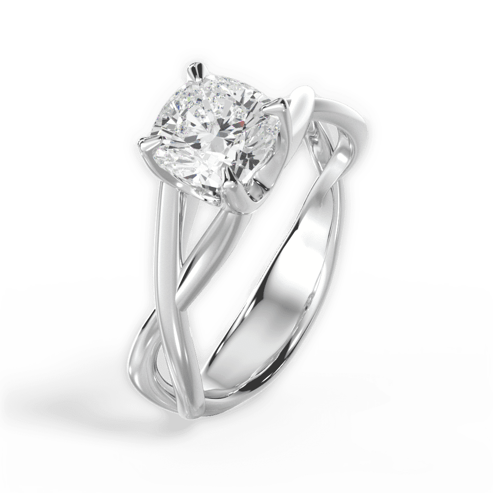 14kt White Gold/18kt White Gold/Platinum/cushion/perspective