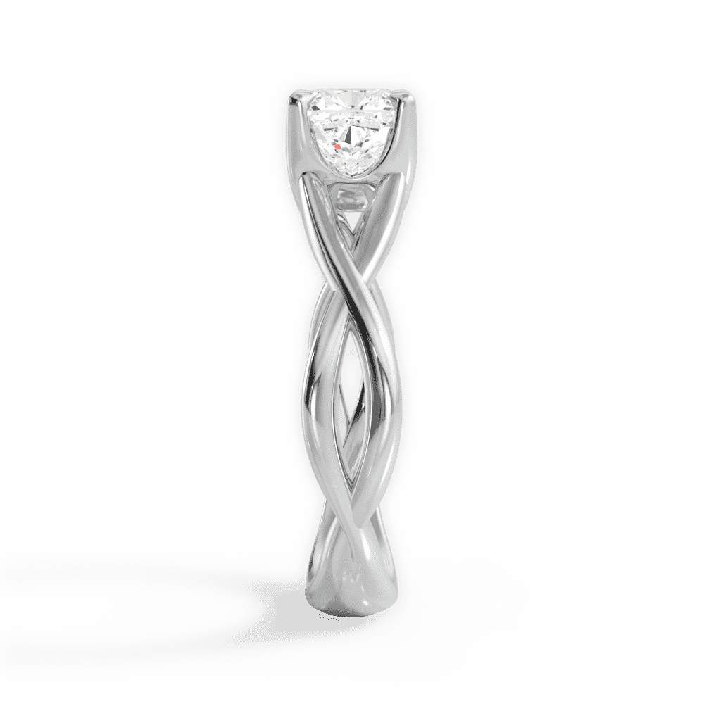 14kt White Gold/18kt White Gold/Platinum/cushion/side