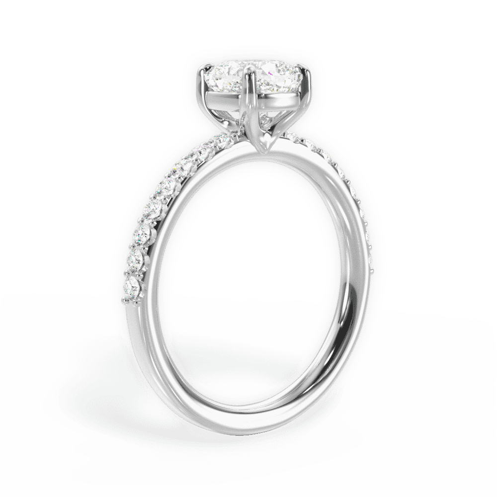 14kt White Gold/18kt White Gold/Platinum/cushion/side