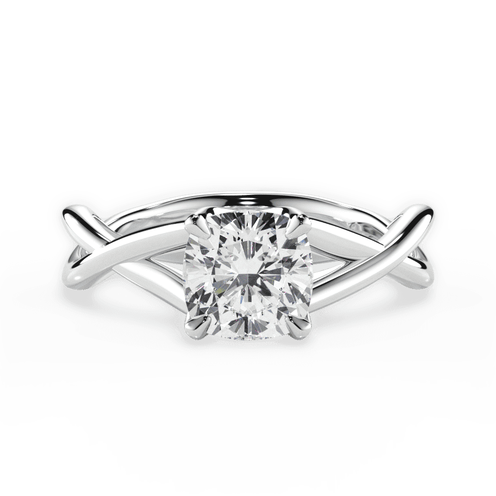 14kt White Gold/18kt White Gold/Platinum/cushion/top