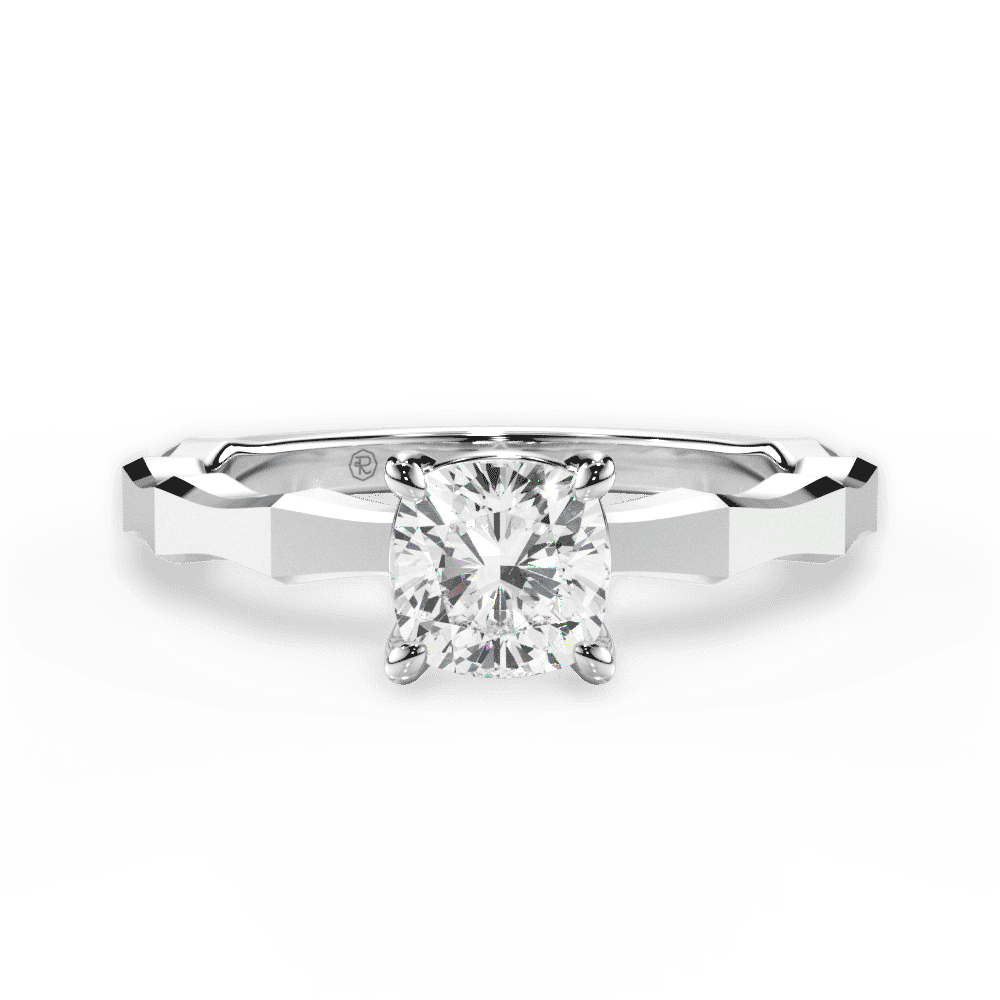 14kt White Gold/18kt White Gold/Platinum/cushion/top
