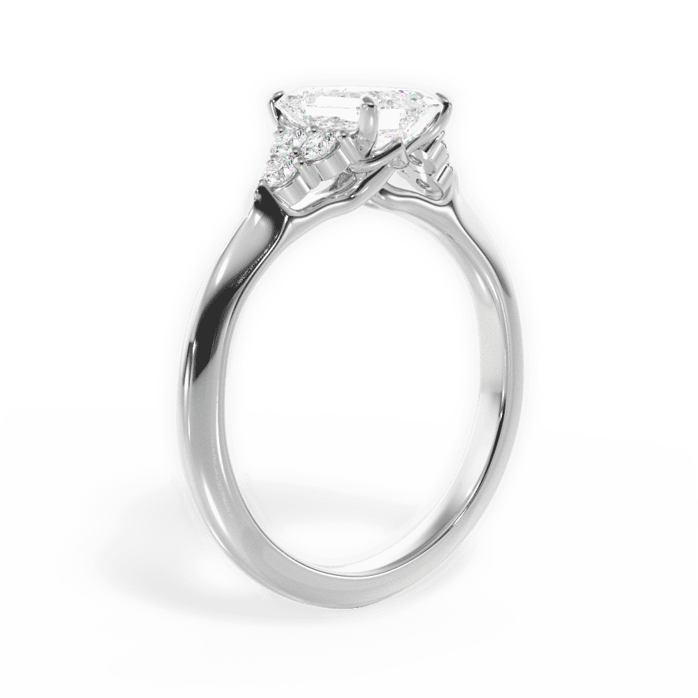 14kt White Gold/18kt White Gold/Platinum/emerald/front