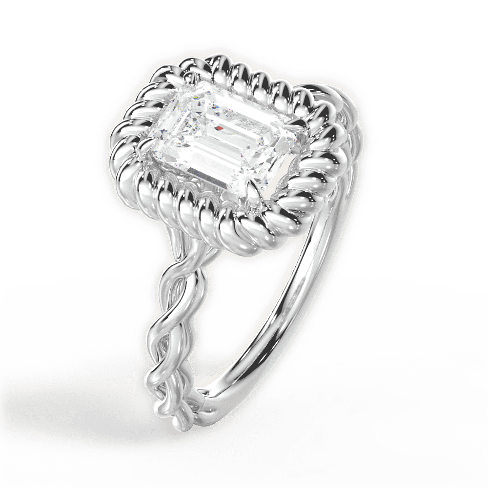 14kt White Gold/18kt White Gold/Platinum/emerald/perspective